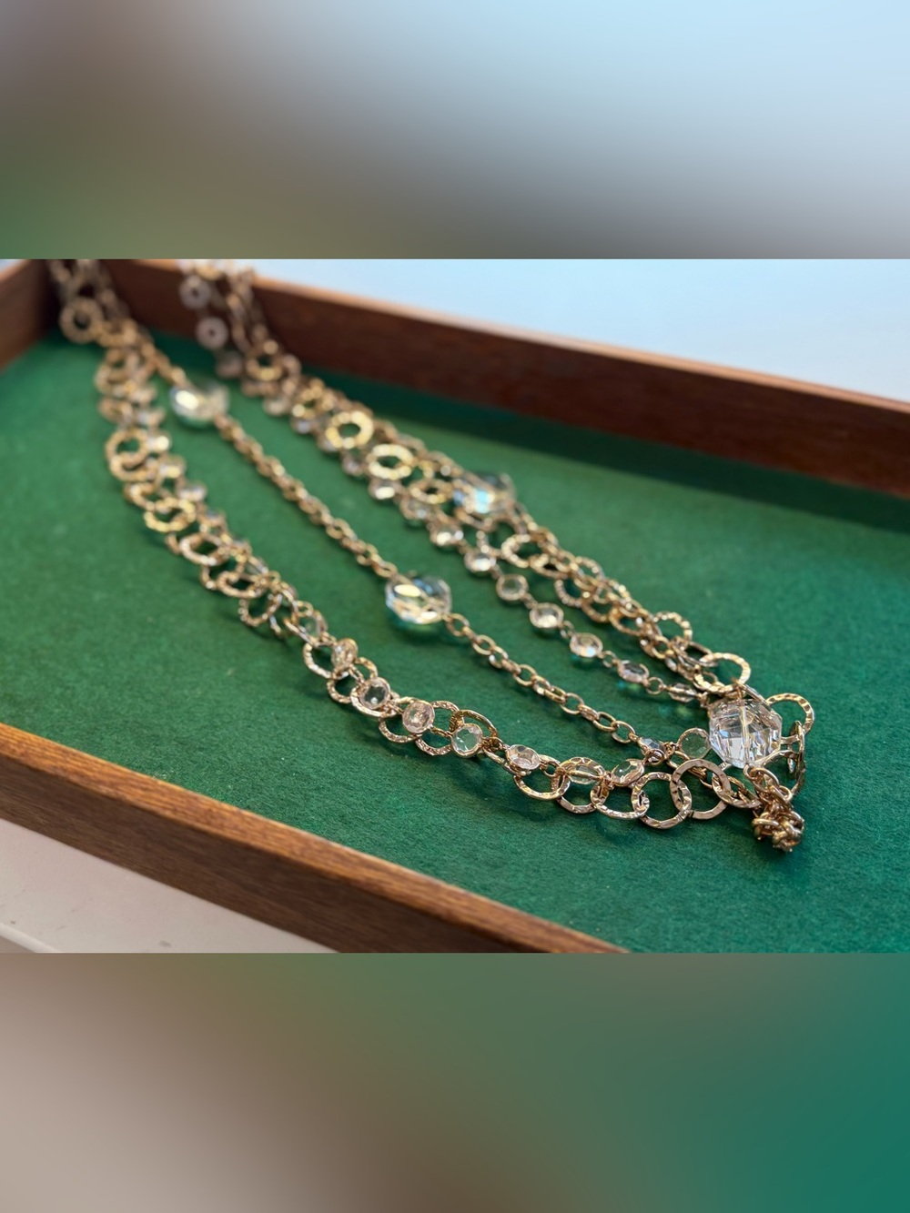 R.J. Graziano Gold-Tone Multi-Strand Crystal Necklace